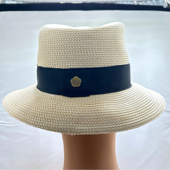 Eric Javits, Squishee, Classic Cream And Black Fedora, Hat, Packable, Clean - Picture 2 of 3